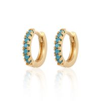 Women's Simple Style Solid Color Copper Earrings Inlaid Zircon Zircon Copper Earrings main image 7