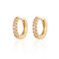 Women's Simple Style Solid Color Copper Earrings Inlaid Zircon Zircon Copper Earrings main image 8