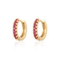 Women's Simple Style Solid Color Copper Earrings Inlaid Zircon Zircon Copper Earrings main image 9