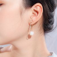 Women's Elegant Fashion Geometric Alloy Earrings Inlay Artificial Rhinestones Artificial Pearls Earrings main image 1