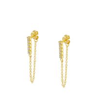 Women's Fashion Geometric Copper Earrings Gold Plated Inlaid Zircon Zircon Copper Earrings main image 3