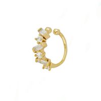 Women's Fashion Geometric Copper Earrings Gold Plated Inlaid Zircon Zircon Copper Earrings main image 5
