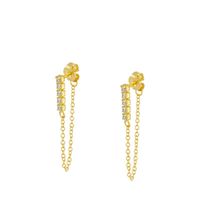 Women's Fashion Geometric Copper Earrings Gold Plated Inlaid Zircon Zircon Copper Earrings sku image 3