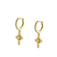 Women's Fashion Geometric Copper Earrings Gold Plated Inlaid Zircon Zircon Copper Earrings sku image 11