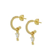 Women's Fashion Geometric Copper Earrings Gold Plated Inlaid Zircon Zircon Copper Earrings sku image 12
