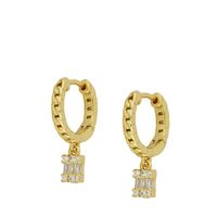 Women's Fashion Geometric Copper Earrings Gold Plated Inlaid Zircon Zircon Copper Earrings sku image 9