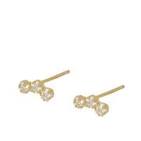Women's Fashion Geometric Copper Earrings Gold Plated Inlaid Zircon Zircon Copper Earrings sku image 7