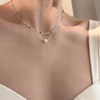 Damen Süße Geometrische Imitation Perlen-legierung Halsketten Halsketten main image 9