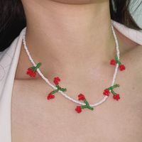 Women's Sweet Flower Beaded Necklace Beaded Necklaces main image 9