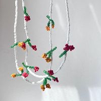Women's Sweet Flower Beaded Necklace Beaded Necklaces main image 7
