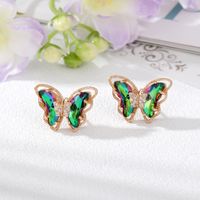 Mujeres Moda Mariposa Aleación Pendientes Embutido Cristal Artificial Circón Pendientes sku image 1