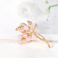 Women's Casual Elegant Vintage Style Leaf Flower Alloy Artificial Pearls Brooches main image 4