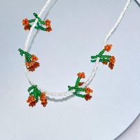 Women's Sweet Flower Beaded Necklace Beaded Necklaces main image 4