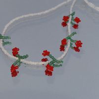 Women's Sweet Flower Beaded Necklace Beaded Necklaces sku image 1