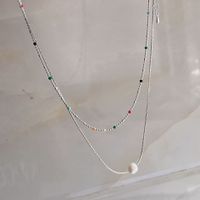 Damen Süße Geometrische Imitation Perlen-legierung Halsketten Halsketten sku image 3