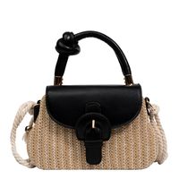 Women's Streetwear Geometric Square Flip Cover Square Bag Straw Shoulder Bags sku image 4