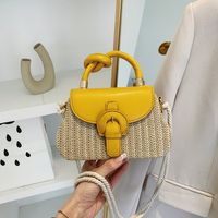 Women's Streetwear Geometric Square Flip Cover Square Bag Straw Shoulder Bags main image 4