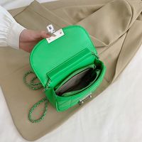 Women's Vintage Style Fashion Solid Color Lingge Square Buckle Square Bag Pu Leather Shoulder Bags main image 5
