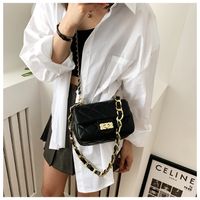 Vintage Style Fashion Solid Color Square Buckle Square Bag Pu Leather Shoulder Bags main image 3