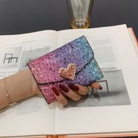 Unisex Streetwear Gradient Color Splicing Soft Surface Square Buckle Envelope Bag Pu Leather Wallets main image 5