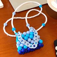 Women's Fashion Solid Color Beaded Square Open Square Bag Arylic Shoulder Bags main image 1