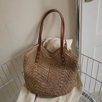 Women's Straw Solid Color Fashion Weave Square Magnetic Buckle Straw Bag main image 1