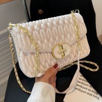 Women's Pu Leather Solid Color Fashion Leather Pattern Lingge Chain Square Buckle Crossbody Bag Chain Bag main image 5