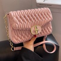 Women's Pu Leather Solid Color Fashion Leather Pattern Lingge Chain Square Buckle Crossbody Bag Chain Bag main image 4