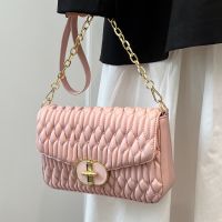 Women's Pu Leather Solid Color Fashion Leather Pattern Lingge Chain Square Buckle Crossbody Bag Chain Bag main image 6