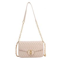 Women's Pu Leather Solid Color Fashion Leather Pattern Lingge Chain Square Buckle Crossbody Bag Chain Bag main image 3