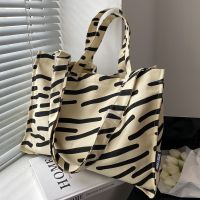 Women's Fashion Solid Color Printing Square Magnetic Buckle Tote Bag Canvas Shoulder Bags main image 5