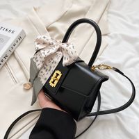 Women's Pu Leather Solid Color Fashion Square Buckle Crossbody Bag Square Bag sku image 4