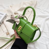 Women's Pu Leather Solid Color Fashion Square Buckle Crossbody Bag Square Bag sku image 3