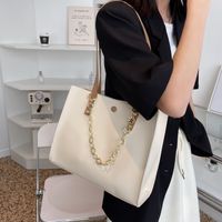 Women's Fashion Solid Color Square Magnetic Buckle Tote Bag Pu Leather Shoulder Bags main image 5
