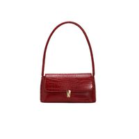 Women's Fashion Solid Color Soft Surface Crocodile Square Buckle Underarm Bag Pu Leather Shoulder Bags main image 3
