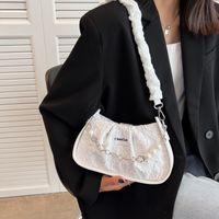 Women's Streetwear Solid Color Pleated Soft Surface Chain Zipper Shoulder Bag Underarm Bag Canvas Shoulder Bags main image 5