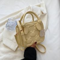 Women's Pu Leather Solid Color Cute Fashion Soft Surface Square Zipper Handbag Crossbody Bag Square Bag sku image 3
