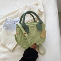 Frau Pu-leder Einfarbig Süß Mode Weiche Oberfläche Quadrat Reißverschluss Handtasche Umhängetasche Quadratische Tasche sku image 1