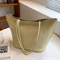 Women's Fashion Solid Color Shopping Bag-typed Magnetic Buckle Shoulder Bag Tote Bag Pu Leather Shoulder Bags sku image 1