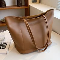 Women's Fashion Solid Color Shopping Bag-typed Magnetic Buckle Shoulder Bag Tote Bag Pu Leather Shoulder Bags sku image 4