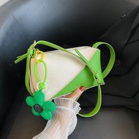 Women's Fashion Classic Style Solid Color Flower Contrasting Colors Square Zipper Shoulder Bag Pu Leather Shoulder Bags main image 5