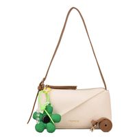 Women's Fashion Classic Style Solid Color Flower Contrasting Colors Square Zipper Shoulder Bag Pu Leather Shoulder Bags main image 4