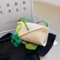 Women's Fashion Classic Style Solid Color Flower Contrasting Colors Square Zipper Shoulder Bag Pu Leather Shoulder Bags main image 3