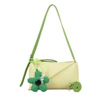 Women's Fashion Classic Style Solid Color Flower Contrasting Colors Square Zipper Shoulder Bag Pu Leather Shoulder Bags sku image 2