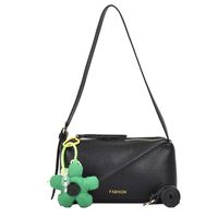 Women's Fashion Classic Style Solid Color Flower Contrasting Colors Square Zipper Shoulder Bag Pu Leather Shoulder Bags sku image 3