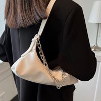 Women's Fashion Solid Color Soft Surface Chain Zipper Shoulder Bag Underarm Bag Pu Leather Shoulder Bags main image 1