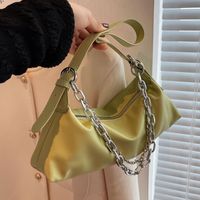 Women's Fashion Solid Color Soft Surface Chain Zipper Shoulder Bag Underarm Bag Pu Leather Shoulder Bags main image 3