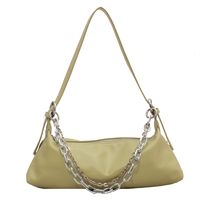 Women's Fashion Solid Color Soft Surface Chain Zipper Shoulder Bag Underarm Bag Pu Leather Shoulder Bags main image 2