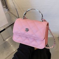 Mujeres Cuero Sintético Color Sólido Lingge Moda Lingge Cruz Cuadrada Hebilla Magnética Bolso Bolso Bandolera sku image 1