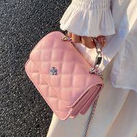 Women's Pu Leather Solid Color Lingge Fashion Lingge Cross Square Magnetic Buckle Handbag Crossbody Bag main image 1